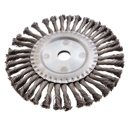 Щетка для УШМ DENZEL 746383, 200 мм, «плоская», крученая нержавеющая проволока 0.5 мм, посадка 22.2 мм