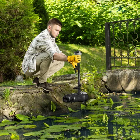 Насос фонтанный DENZEL FNP90-39, 92 Вт, подъем 3,9 м, 3200 л/ч, колокольчик/каскад/гейзер