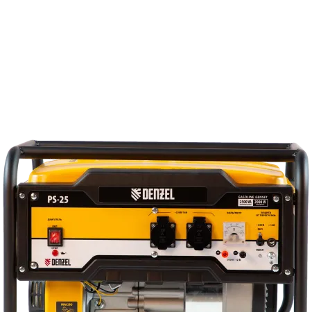 Генератор бензиновый DENZEL PS 25, 2.5 кВт, 230 В, 15 л, ручной старт