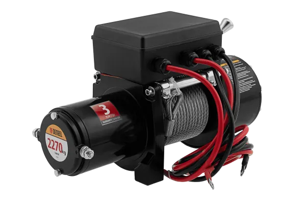 Лебедка автомобильная электрическая DENZEL LB- 2200, 2,2 т, 3,3 кВт, 12 В