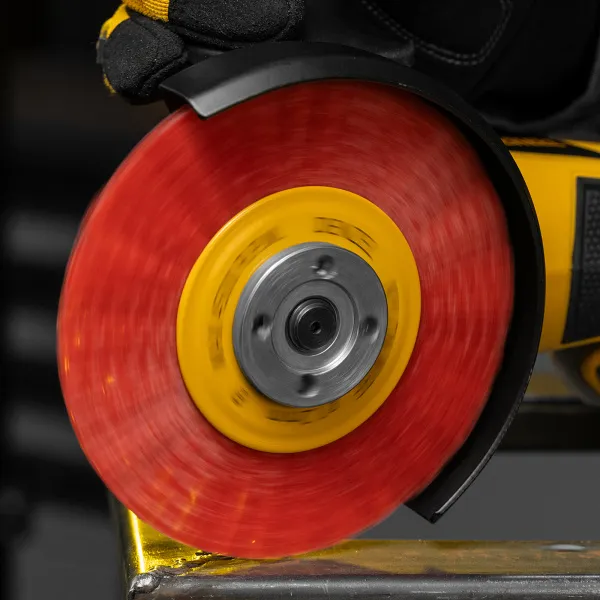 Щетка для УШМ DENZEL, 125 мм, Плоская, нейлоновая щетина, посадка 22,2 мм