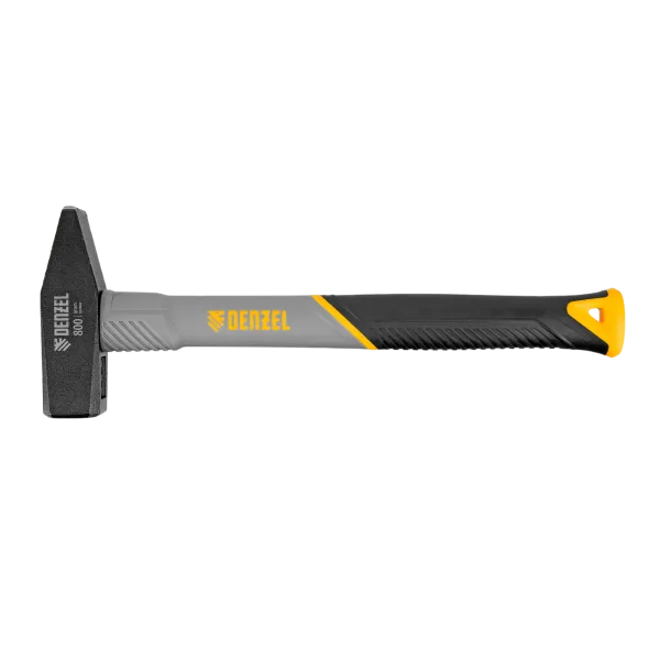 Молоток слесарный DENZEL 800 г, кованый, фибергласовая  рукоятка c TPR покрытием
