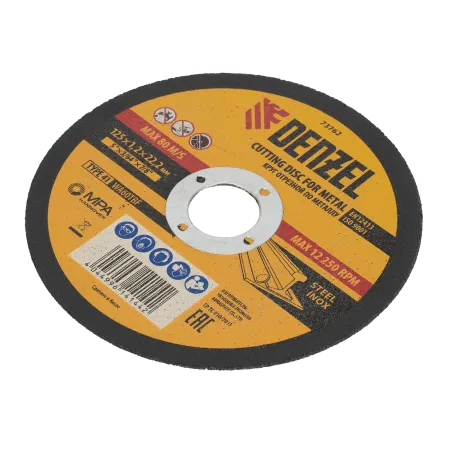 Круг отрезной по металлу DENZEL 73762, 125 x 1.2 x 22.2 мм