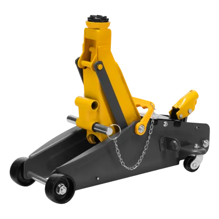 Домкрат гидравлический DENZEL подкатной с фиксатором, 2,8 т, 135-385 мм