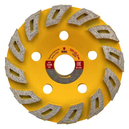 Чашка алмазная зачистная DENZEL 72970, турбо, 125 мм