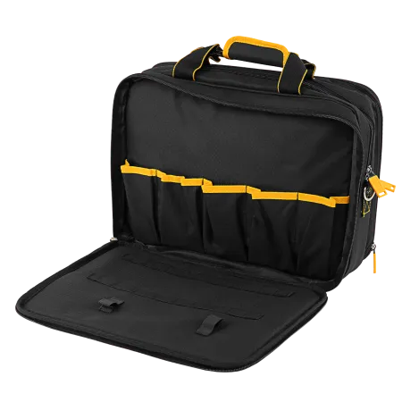 Сумка для инструмента DENZEL 400х170х300 мм, 3 отделения, 28 карманов, наплечный ремень