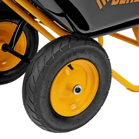 Тачка строительная DENZEL усиленная, объем 120 л, 350 кг, двухколесная, колесо 16х4.00-8