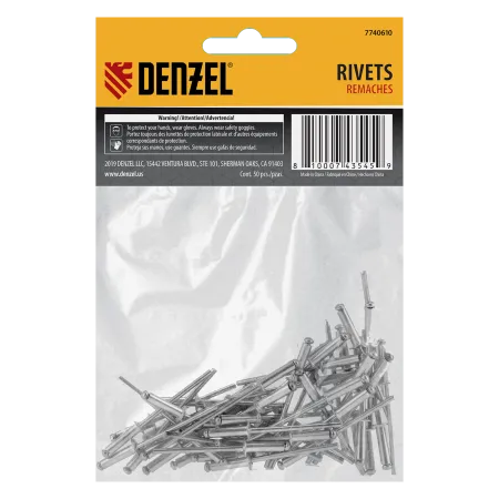Заклепки алюминиевые DENZEL 1/8"-1/2", 3 х 12 мм, 50 шт