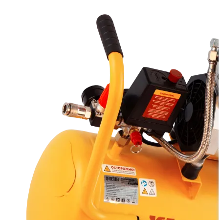 Компрессор безмасляный DENZEL DLS950/24, 950 Вт, 165 л/мин, ресивер 24 л, малошумный