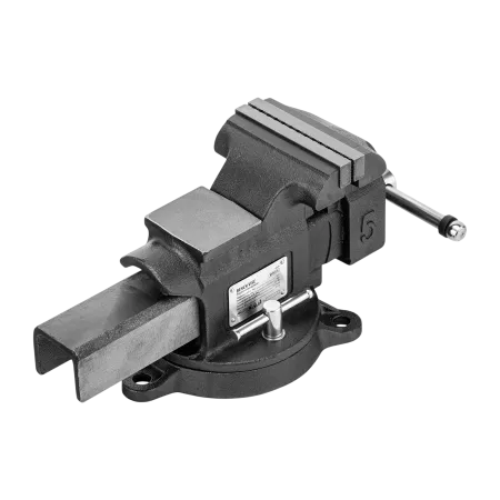 Тиски слесарные DENZEL BVH-125, 125 мм, поворотные, стальная направляющая, с наковальней
