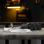 Шнур сетевой Energy Series DENZEL, ПВС, 3 м, 2 x 1 мм, с неразборной вилкой, белый