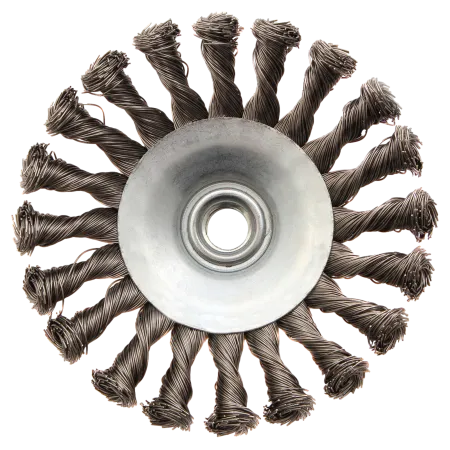 Щетка для УШМ DENZEL 746113, 125 мм, «тарелка», крученая нержавеющая проволока 0.5 мм, М14