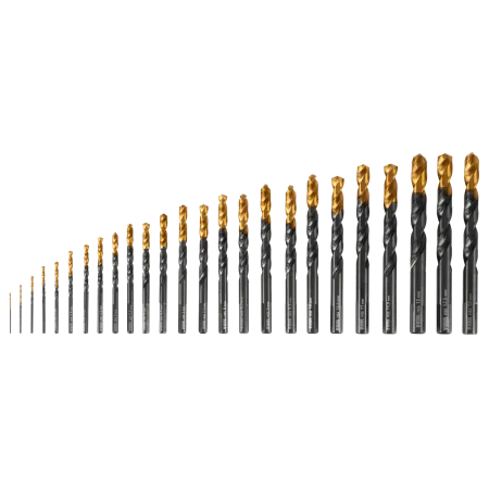 Набор сверл по металлу DENZEL 1-13 мм, HSS-Tin, Golden Tip, 25 шт