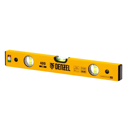 Уровень алюминиевый DENZEL 33680, 400 мм, 3 глазка, фрезерованный