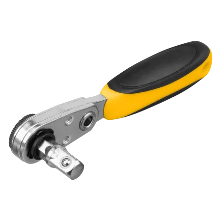 Ключ-трещотка DENZEL для бит 1/4", 52 зуба, CrMo, адаптер для торцевых головок