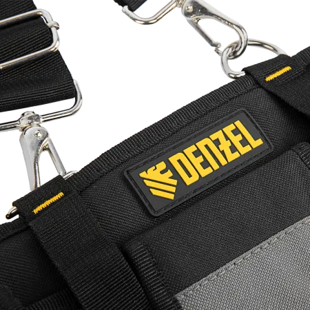 Пояс монтажника усиленный DENZEL с лямками, сумки поясные, держатель для молотка