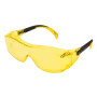 Очки защитные DENZEL открытые, поликарбонатные, увеличенная желтая линза, регулируемые дужки