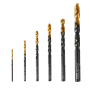 Набор сверл по металлу DENZEL 2-3-4-5-6-8 мм, HSS-Tin, Golden Tip, 6 шт