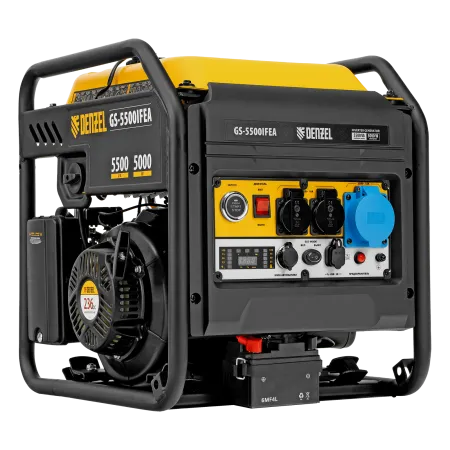 Генератор инверторный DENZEL GS-5500iFEA, 5,5 кВт, 230 В, открытый корпус, электростартер, ATS