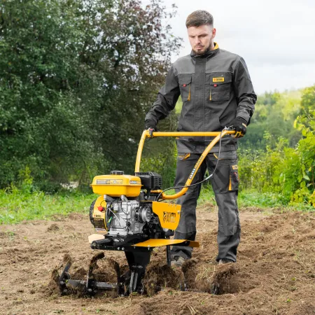 Мотоблок DENZEL DPT-370S, 7 л.с., ремен.сцеп, фрез 3х4, ШОМ, передачи 3В/1Н