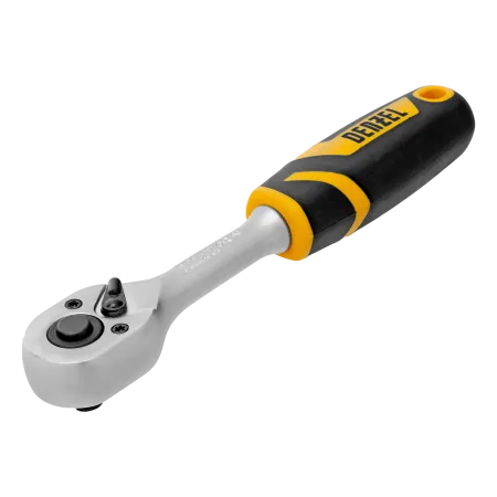 Ключ-трещотка DENZEL 1/4", 90 зубьев, с быстрым сбросом, CrV