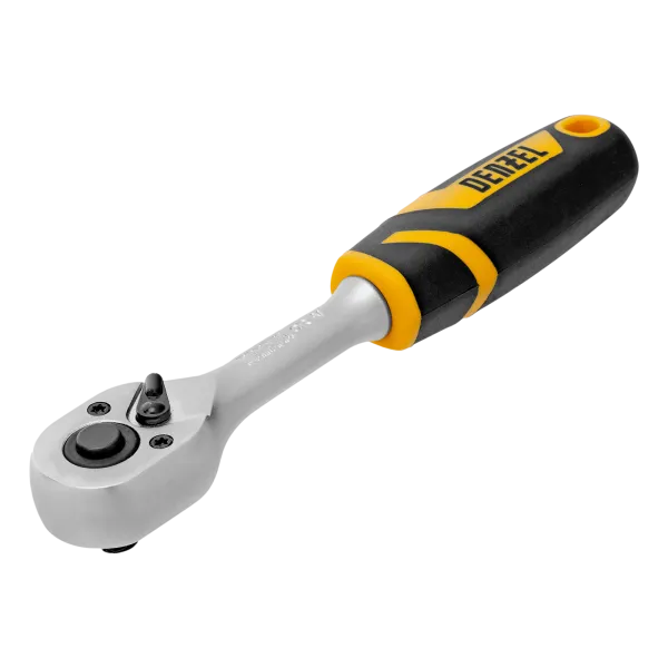 Ключ-трещотка DENZEL 1/4", 90 зубьев, с быстрым сбросом, CrV