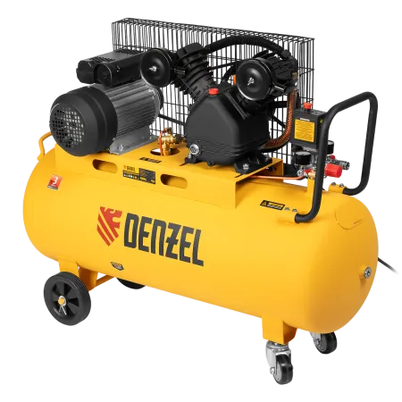 Компрессор воздушный DENZEL BCV2200/100, 2.2 кВт, ременный привод, 100 литров, 370 л/мин