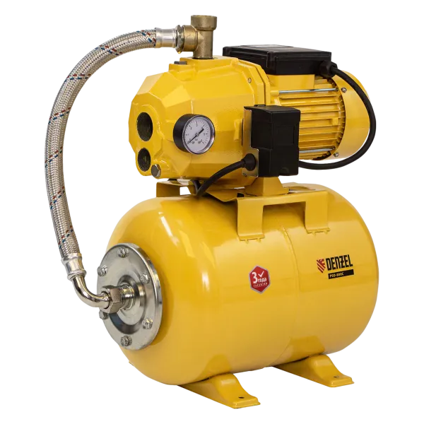 Насосная станция DENZEL PSD800C, 800 Вт, 2400 л/ч, ресивер 24 л, всасывание 20 м, эжекторная