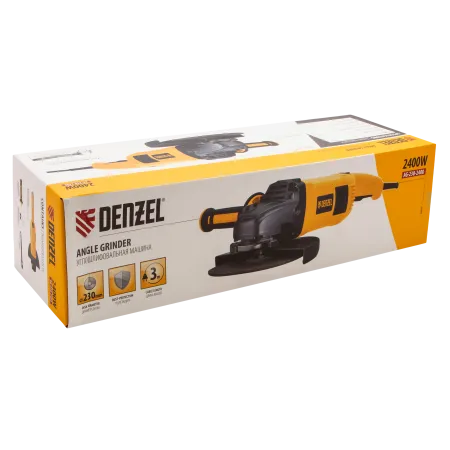 Машина шлифовальная угловая DENZEL AG230-2400, 2400 Вт, 230 мм, 6000 об/мин