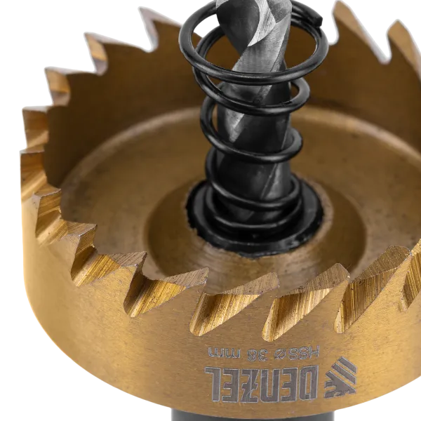 Коронка по металлу DENZEL 724111, 38 мм, HSS, нитридтитановое покрытие