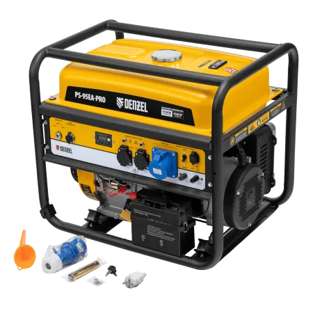 Генератор бензиновый DENZEL PS-95EA-PRO, 9,5 кВт, 230 В, 40 л, разъем ATS, эл.старт