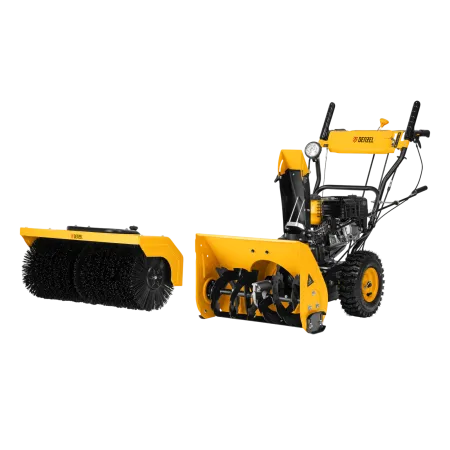 Гибридная снегоуборочная машина DENZEL с функц. подметания SWB-800, 212 сс, руч. старт, 2 насадки