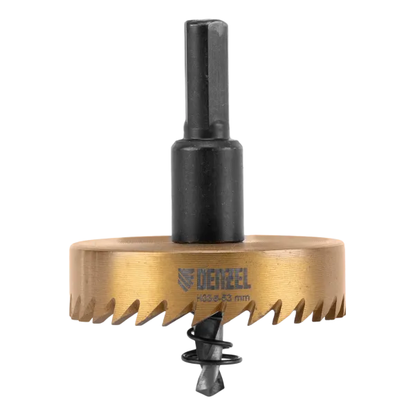 Коронка по металлу DENZEL 724117, 53 мм, HSS, нитридтитановое покрытие