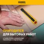 Нож DENZEL 18 мм, сменное лезвие, SK4, корпус из цинкового сплава + TPR, торцевой зажим
