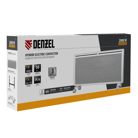 Конвектор гибридный электрический DENZEL HybridX-2000, ИК нагреватель, цифровой термостат