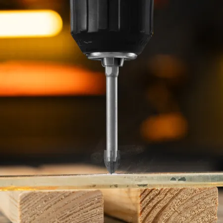 Сверло по керамической плитке DENZEL 8 мм, крестовая пластина, шестигранный хвостовик