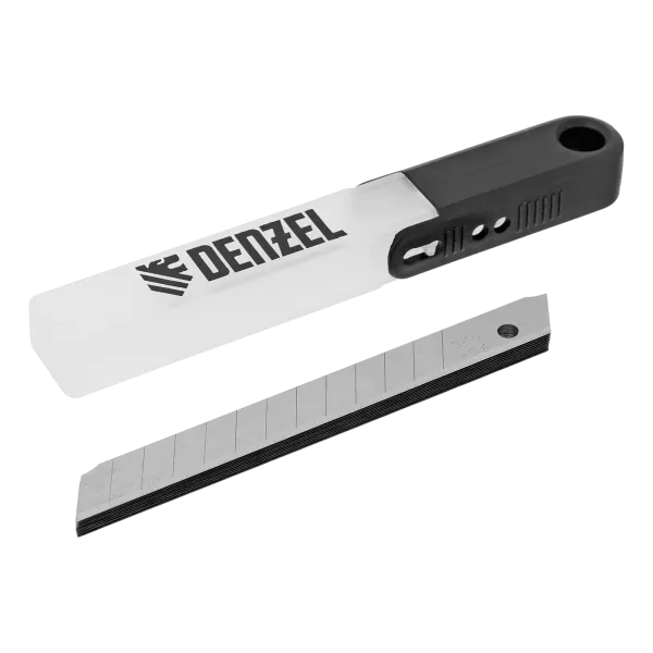 Лезвия DENZEL 9 мм, сталь SK5 - 0,4 мм, 10 штук