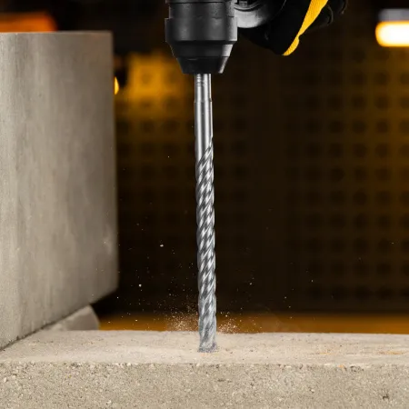 Бур по бетону DENZEL, цельная крестовая пластина, 12x215 мм, SDS PLUS