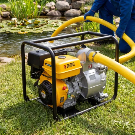 Мотопомпа бензиновая DENZEL PX-80D, 15 л.с, 3, 1500 л/мин, глубина 8 м, напор 30 м