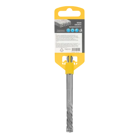 Бур по бетону DENZEL, цельная крестовая пластина, 10x115 мм, SDS PLUS