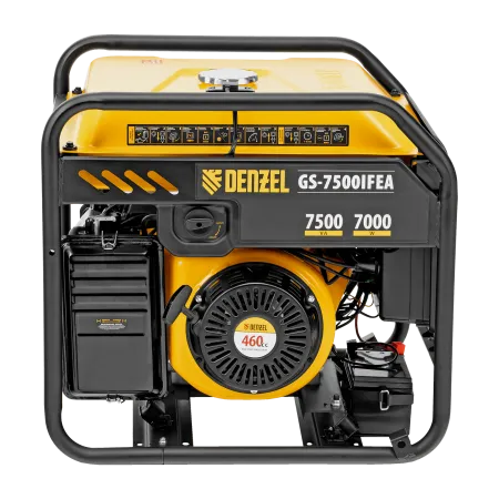 Генератор инверторный DENZEL GS-7500iFEA, 7,5 кВт, 230 В, открытый корпус, электростартер, ATS