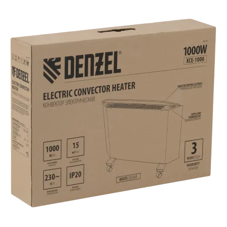 Конвектор электрический DENZEL XCE-1000, 230 В, 1000 Вт, X-образный нагреватель