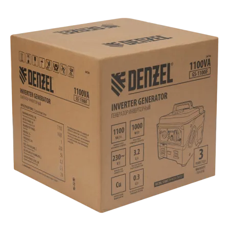 Генератор инверторный DENZEL GS-1100iF, 1,1 кВт, 230 В, ручной старт