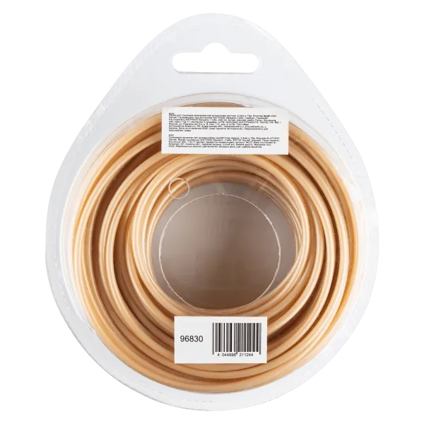 Леска для триммера DENZEL армированная алюминием круглая, 2,4мм х 15м, блистер ALUFLEX