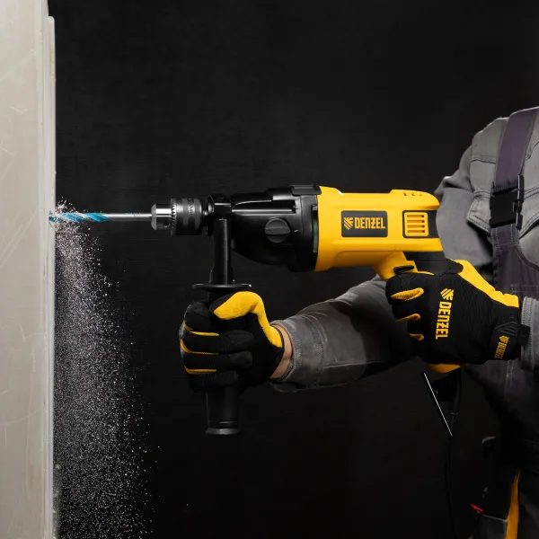 Ударная дрель DENZEL ID-1050-2, 1050 Вт, 0-3000/0-1100 об/мин, 0-48000/0-17600 уд/мин