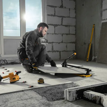 Плиткорез рельсовый DENZEL 600х16мм, каретка на подш., стальная станина, усил. рукоятка-пенал