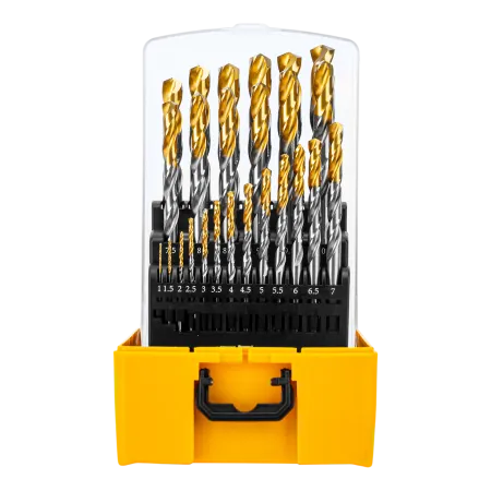 Набор сверл по металлу DENZEL, 1-13 мм, Р6М5-TiN, Golden Tip, 25 шт