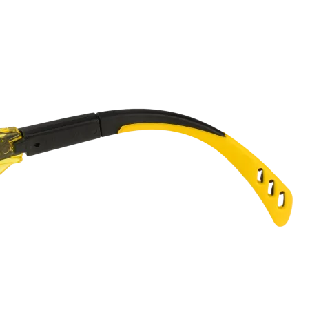 Очки защитные DENZEL открытые, поликарбонатные, увеличенная желтая линза, регулируемые дужки