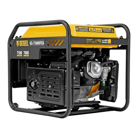Генератор инверторный DENZEL GS-7500iFEA, 7,5 кВт, 230 В, открытый корпус, электростартер, ATS