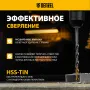 Сверло спиральное по металлу DENZEL 10 х 184 мм, Р6М5, Golden Tip, удлиненное